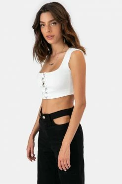 Adika OUTLET RECYCLED Ribbed Top With Hook And Eye