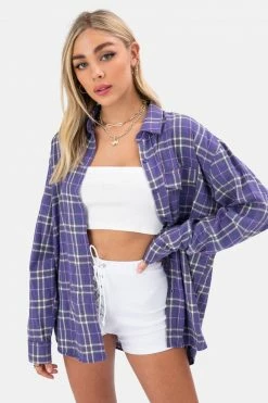 Adika OUTLET Slash Oversize Plaid Shirt