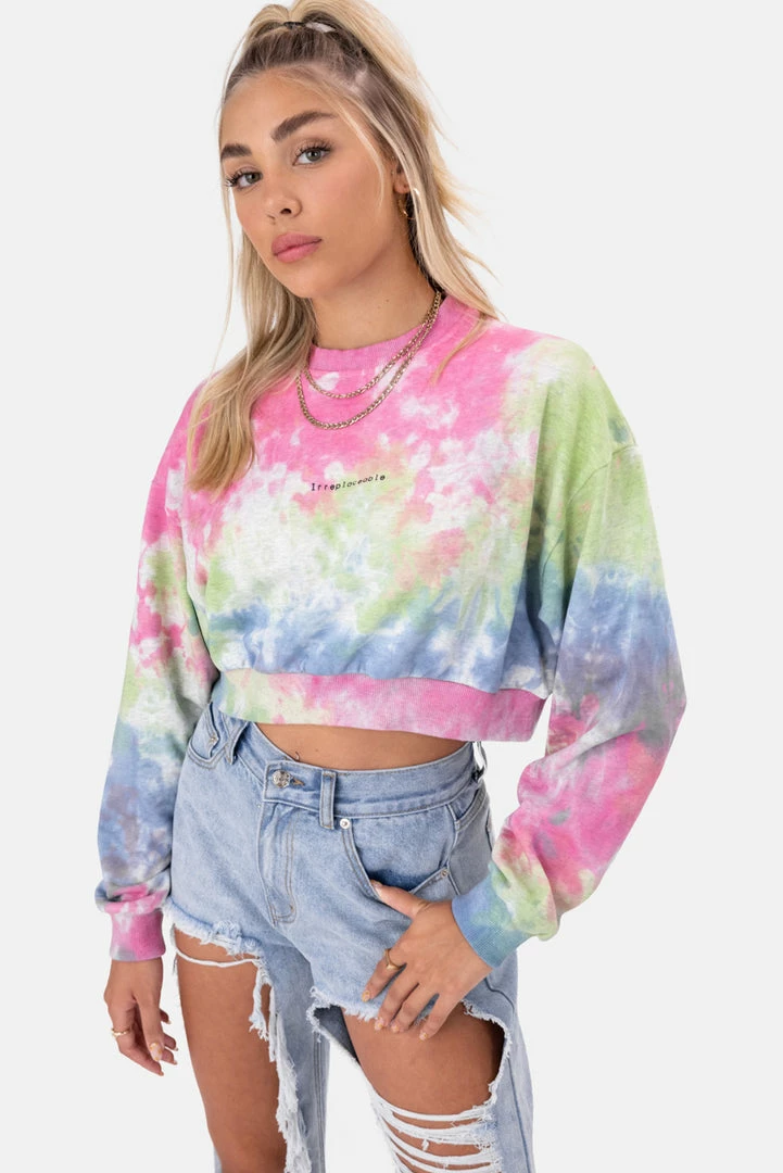 Flash Sale 👏 Adika IRREPLACEABLE Tie-Dye Cropped Sweatshirt 🤩 3 Adika IRREPLACEABLE Tie-Dye Cropped Sweatshirt