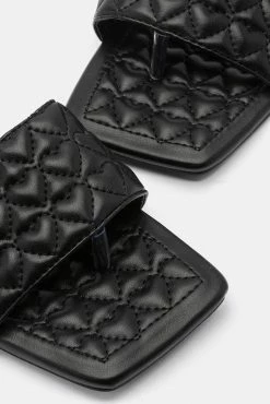 Adika Hearts Quilted Flat Sandals OUTLET
