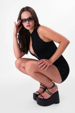 Adika Malibu Zip-Front Denim Romper