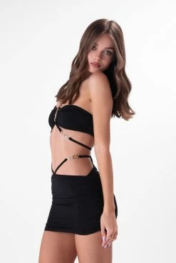 Adika Glashing Waist-Tie Mini Skirt New