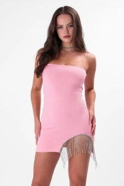 Adika New Colada Rhinestone-Fringe Mini Dress