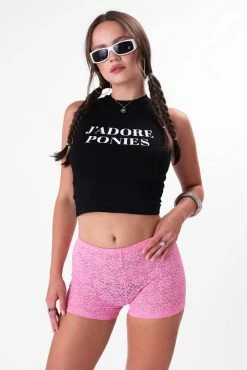 Adika Palm Sheer Lace Shorts