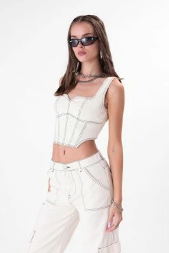 Adika New Tops Andorra Denim Corset Top
