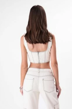 Adika New Tops Andorra Denim Corset Top