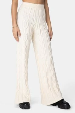 Adika Braids Cable Knit Flared Pants