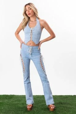 Adika Martins Halter Denim Top Clothing