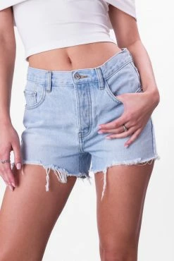 Adika Vivid Fringed Denim Shorts Clothing