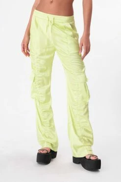 Adika Crypto Ruched Satin-Finish Pants