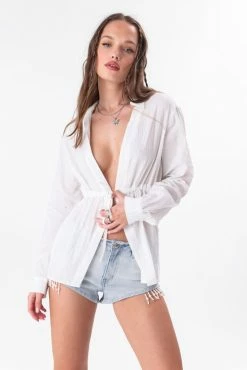 Adika Clothing Barrymore Tie-Waist Crinkle Blouse