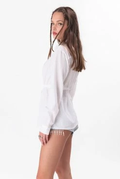 Adika Clothing Barrymore Tie-Waist Crinkle Blouse