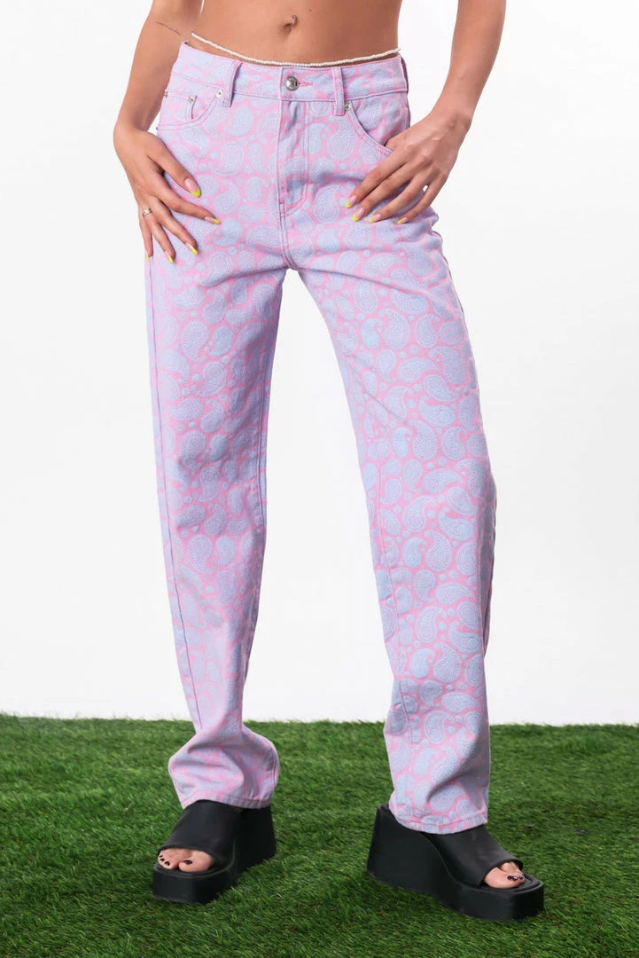 Best Pirce 🔥 Adika Paisley-Haze Printed 👖 Jeans | STRAIGHT 🎁 2 Adika Paisley-Haze Printed Jeans | STRAIGHT