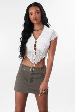 Adika Prickly Belted Mini Skirt