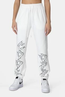Adika Flames Diamante Detail Sweatpants