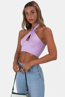 Adika Wilson Wrap Halter Crop Top