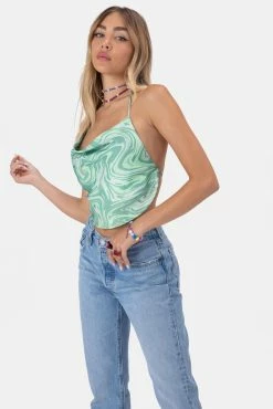 Adika Cruz Satin-Finish Crop Top Y2K Fever