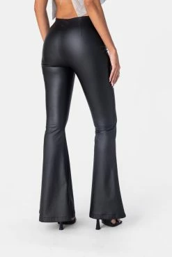Adika Clothing Chat Lace-Up Faux Leather Pants