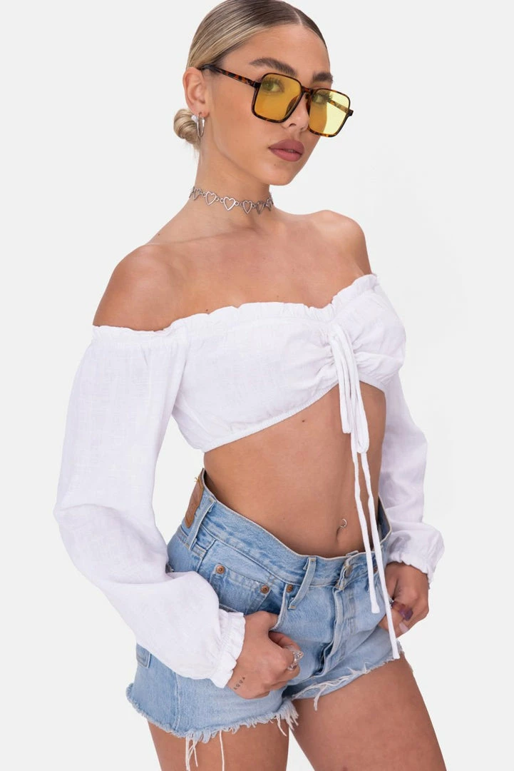 Cheapest ❤️ Adika Islands Off-Shoulder Crop Top ⌛ 1 Adika Islands Off-Shoulder Crop Top