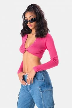Adika Clothing Jive Rhinestone Detail Crop Top