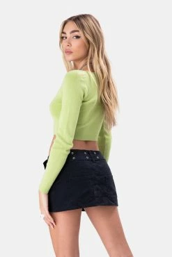 Adika Kiwi Cropped Knit Sweater OUTLET