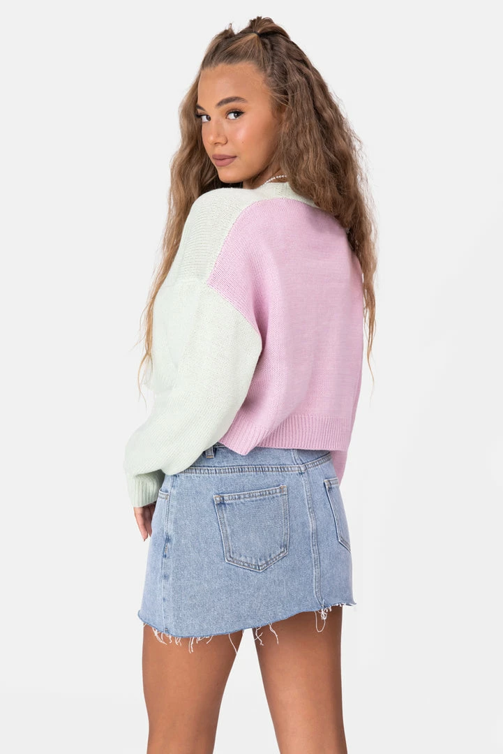 Flash Sale ⌛ Adika Morello Color-Block Cropped Cardigan ❤️ 4 Adika Morello Color-Block Cropped Cardigan