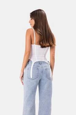 Adika Cobalt Suspender-Hem Corset Top