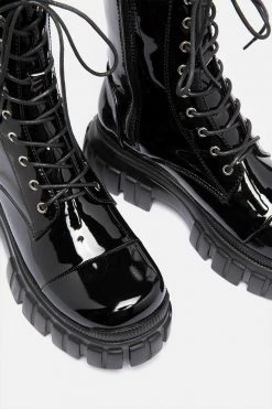 Buy 👍 Adika OUTLET Tank Patent Chunky 🥾 Boots 👍 6 Adika OUTLET Tank Patent Chunky Boots