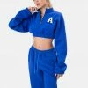 Adika Adriano Half-Zip Cropped Sweatshirt