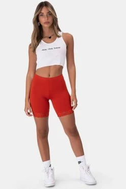Adika Turner Lace-Hem Biker Shorts OUTLET