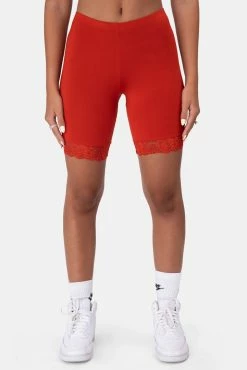 Adika Turner Lace-Hem Biker Shorts OUTLET