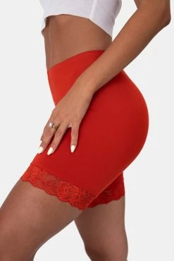 Adika Turner Lace-Hem Biker Shorts OUTLET