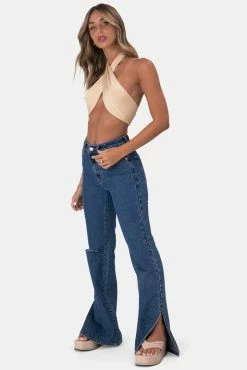 Adika Fudge Cross-Wrap Halter Top OUTLET