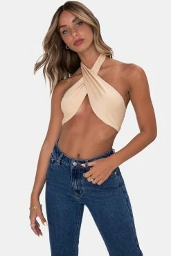 Adika Fudge Cross-Wrap Halter Top OUTLET