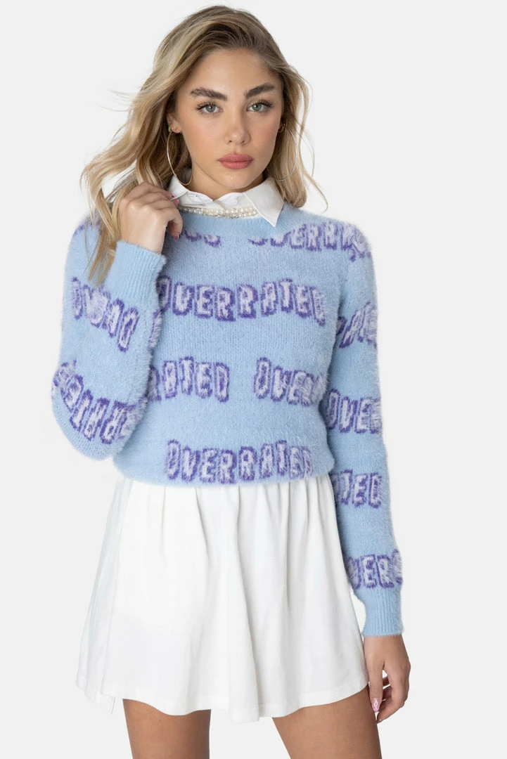 Best Pirce ❤️ Adika OVERRATED Fuzzy Sweater ❤️ 1 Adika OVERRATED Fuzzy Sweater