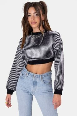 Adika Rust Fuzzy Knit Cropped Sweater OUTLET