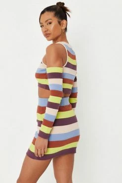 Coupon 👍 Adika MISSGUIDED // Striped Cold-Shoulder Ribbed Top Tops 😀 7 Adika MISSGUIDED // Striped Cold-Shoulder Ribbed Top Tops