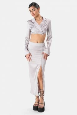 Adika New Dresses Gardner Satin-Finish Maxi Skirt