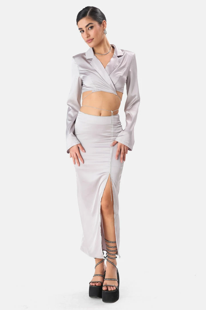 Budget 🎁 Adika New 👗 Dresses Gardner Satin-Finish Maxi 👗 Skirt 😉 1 Adika New Dresses Gardner Satin-Finish Maxi Skirt