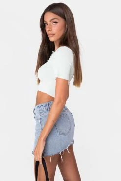 Adika Graham Button-Down Crop Top