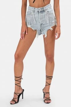 Adika Best Sellers Rhinestone Denim Shorts