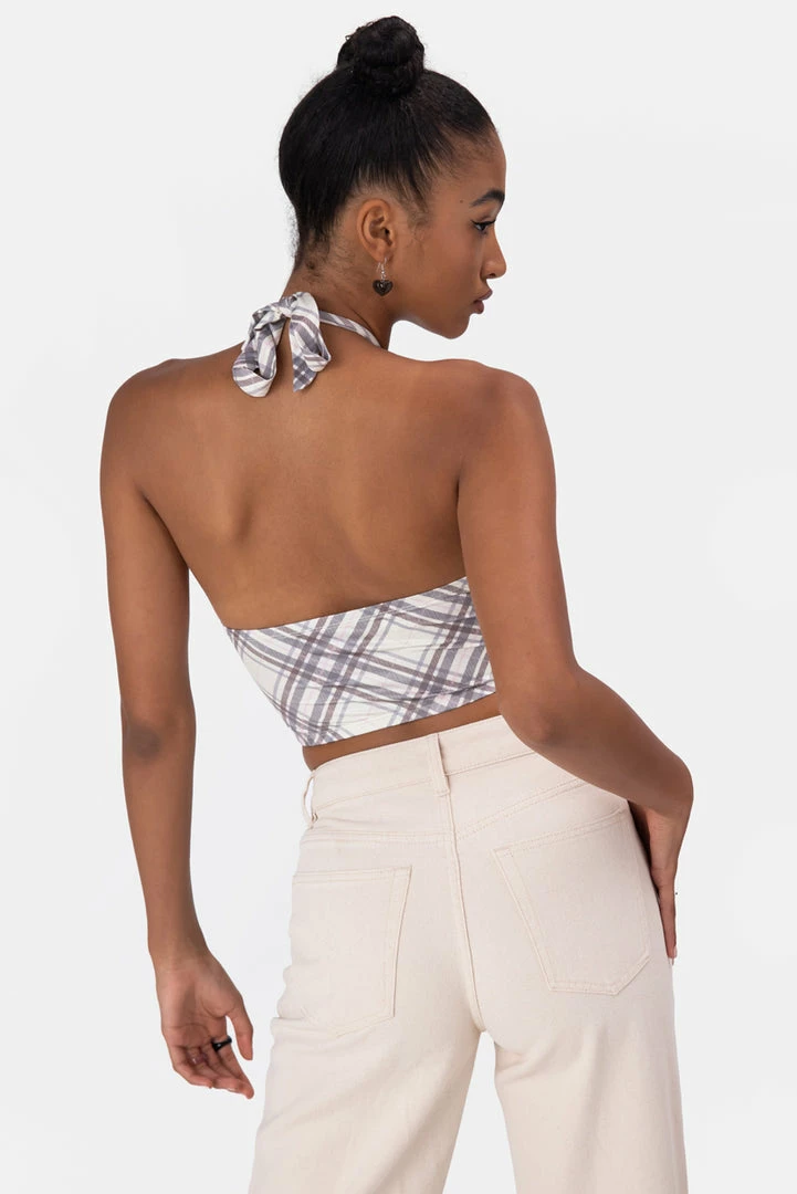 Cheap 🎁 Adika Craig Plaid Halter Crop Top Clothing 🌟 4 Adika Craig Plaid Halter Crop Top Clothing