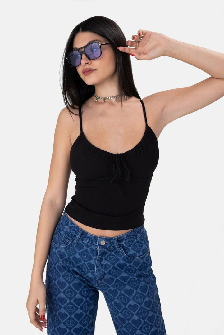 Budget 😉 Adika Moritz Tie-Front Ribbed Top OUTLET 🔔 1 Adika Moritz Tie-Front Ribbed Top OUTLET