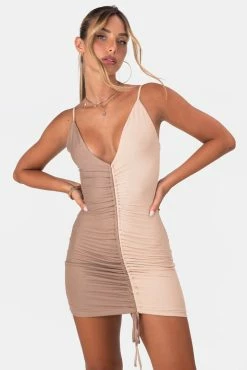 Adika Clothing Donny Color-Block Ruched Mini Dress