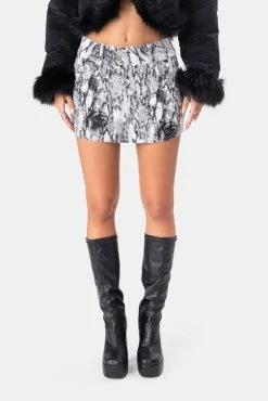 Adika Python Denim Mini Skirt
