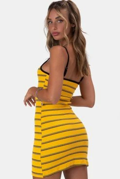 Adika Bumblebee Ribbed Striped Mini Dress