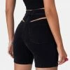 Adika Cut-Out Detail Biker Denim Shorts