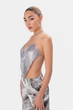 Adika Clothing Glammy Handkerchief Hem Chainmail Top