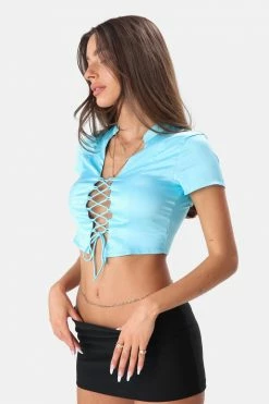 Flash Sale 👍 Adika Clothing Tolson Lace-Up Cropped Blouse ✨ 8 Adika Clothing Tolson Lace-Up Cropped Blouse