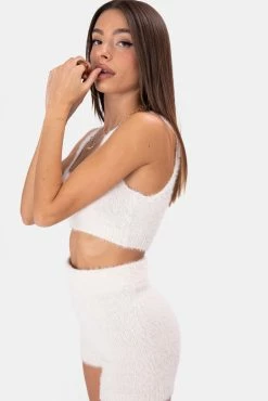 Adika Sands Fuzzy Knit Crop Top OUTLET